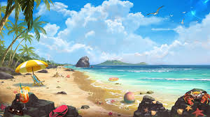 Beach In Summer 4k Wallpaper