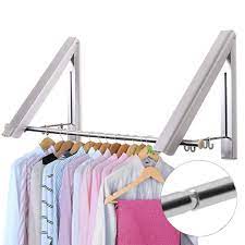 Get great deals on ebay! 2pcs Foldable Wall Mounted Clothes Rail 80cm Rod Coat Hanger Racks Dryer Hanging Rod Wardrobe Hooks Shopee Philippines