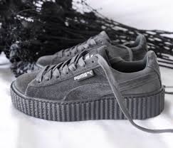 Puma X Fenty Rihanna Velvet Creeper Gray In 2020 Puma Rihanna Suede Creepers Rihanna Creepers