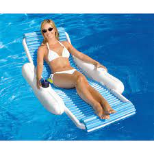 Aqua luxury water lounge it has a superior size and comfortable and cool mesh material that's perfect for lounging and tanning in the. Swimline Eva Sunchaser Swimming Pool Floating Lounge Chair 10030 The Home Depot