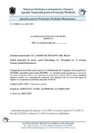 Fii primul care scrie o părere despre agentia de protectie a mediului hunedoara! Proiect Autorizatie Integrata De Mediu Sc Carmeuse Holding
