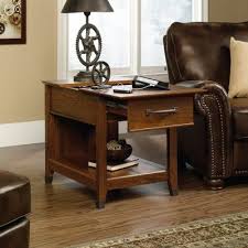 Carson Forge Smartcenter Side Table With Charging Station Washington Cherry Sauder Sauder Furniture End Tables With Storage Side Table