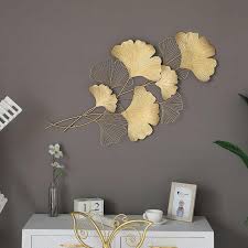 Colgante De Pared De Ginkgo Arte Del Hierro Chino Decoracion Creativa Para Sala De Estar Fondo De Porche Colgante De Metal Artesanias Carrillones Y Decorac Metal Wall Art Decor Fern Leaf Decor