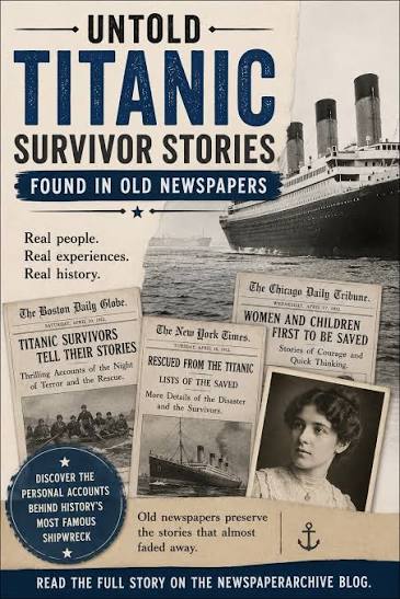 The Titanic disaster is often remembered through the ship, the iceberg, and  the headlines. But old newspapers also preserved the voices of the people  who lived through it. Survivor accounts captured the
