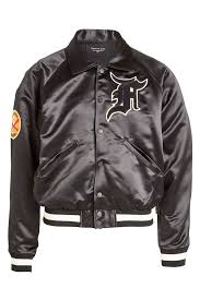 Black And White Satin Bomber Jacket Fear Of God Satin Bomber Jacket Fearofgod Cloth Ropa