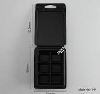 6 Cavity Wax Melt Molds Clear Empty Plastic Candle Box Clamshells for Wax  or Soap