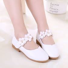 Flower Girl Shoes Kids Girls Princess White Wedding Shoes Children Baby Girl Shoes Pu Leather Sneaker Dance Sh Girls Casual Shoes Girls Leather Shoes Kid Shoes