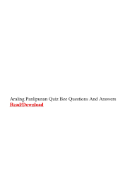 The first trivia about philippines is that the country made up of. Araling Panlipunan Quiz Bee Questions And Answers Pdf Quiz Question