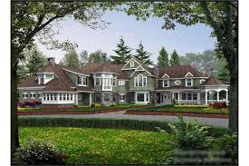 The cross sections detail the construction of the home. Craftsman Shingle Luxury House Plans Home Design Cd 7400 9330