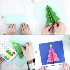 Cut a piece of paper or card with a 2 inch width and a 3.5 inch height to decorate the very top of your box card. How To Make A 3d Christmas Card I Heart Crafty Things