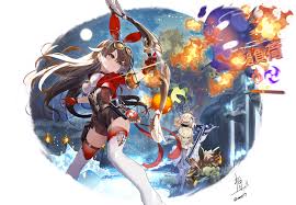 When not chosen, she appears as a leader. Wallpaper Anime Girls Genshin Impact Genshin Impact Game Video Games Video Games Girls Video Game Girls Video Game Art Video Game Characters Yellow Eyes Brunette Long Hair Wavy Hair Amber Genshin