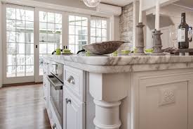Mont Blanc Honed Quartzite Countertop With White Cabinets The Island Has A L Replacing Kitchen Countertops Kitchen Cabinets Decor Kitchen Design Modern White