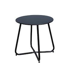 Grand Patio Steel Patio Coffee Table Weather Resistant Outdoor Side Table Small Round End Tables Black Round End Tables Side Table Patio Side Table