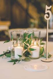 Natural Bohemian Wedding Centerpiece Candle Greenery Gold Wedding Centerpiec Wedding Candles Table Gold Table Numbers Wedding Gold Wedding Centerpieces
