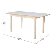 Set a generous table with our gorgeous dining room furniture, whether you're entertaining family and friends or enjoying a quiet meal at home. International Concepts Unfinished Rectangular Shaker Dining Table K T32x 30s