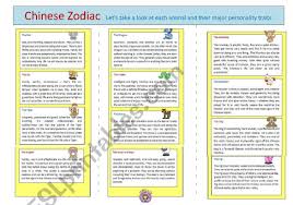 Chinese Zodiac Page 2 Esl Worksheet By Vanev