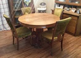 Antique Round Oak Claw Foot Dining Room Table And 4 Chairs Set Original Finish Upholstery Local Pickup Only By Sw Dining Room Table Oak Table Dining