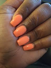 Coffin nails range from short to long in length, are tapered at the ends, and are squared off (like a coffin). Coffin Nails Short Peach Novocom Top