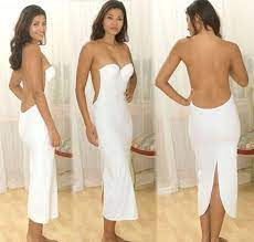 Backless Bra Slip Dresses Fashion Backless Wedding