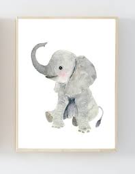 Elephant Painting Baby Elephant Print Safari Nursery Decor Etsy Nursery Animal Prints Baby Animal Art Baby Animal Prints
