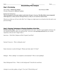 Which perspective does this document support? Documentary Film Analysis Worksheet