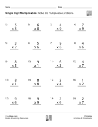 Practice Worksheet With Single Digit Multiplication 20 P Multiplication Worksheets Printable Multiplication Worksheets Multiplication And Division Worksheets