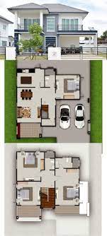 Two Storey Modern Style House Design With Four Bedrooms Philippines House Design Small House Design Philippines 2 Storey House Design