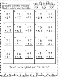 Winter Math For 2nd Grade 2 Digit Addition And Subtraction Math Printables Maths Puzzles Math