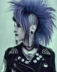 spider web patches set dizaster in a halo punk hair deathhawk girl goddess locs over real