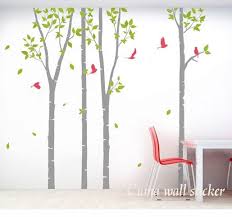 Birch Tree Vinyl Wall Decal Yl Wall Decals Tree Wall Decal Bird Murals Wall Sticker 4 Birch Tree With Bitds Vinyl Tree Wall Decal Birch Tree Wall Decal
