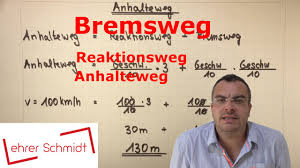 Jedoch helfen die bestandteile sich besser auf den verkehr einzustellen, um so unfälle zu vermeiden. Anhalteweg Reaktionsweg Bremsweg Physik Mechanik Lehrerschmidt Youtube
