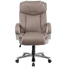 47 Taupe Brown And Silver High Back Swivel Office Chair With Dual Wheel Casters Leather Office Chair Ergonomic Office Chair Chair