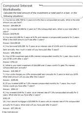 Practice Applying Compound Interest Formulas With These Word Problems Word Problems Word Problem Worksheets Simple Word Problems