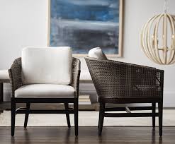 Palecek Vincent Occasional Chair Mocha Hardwood Frame And Legs In A Black Brown Finish Double Wall Back Features Wov Furniture Furniture Chair Dining Chairs