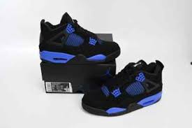 Jordan 4 Retro Black Blue Thunder Men's Size US 7-12 | eBay