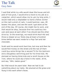 Black hair by gary soto is an autobiography, therefore, he was the narrator. Gary Soto The Talk