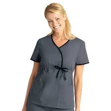 Style 71534 Skechers Scrubs Mock Wrap Solid Top Scrubs