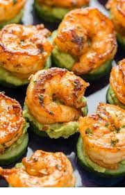 Shrimp Appetizers With Avocado And Cucumber Ide Makanan Resep Makanan Makanan Dan Minuman