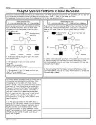 Pedigree Genetics Practice Problem Biology Homework Worksheets Tpt