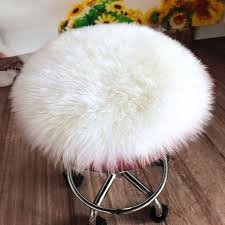 lochas super soft round seat cushion faux fur sheepskin chair cover pad plush for living and bedroom sofa 1 3ft x 1 3ftwhite plush mat plush rug chair cushions