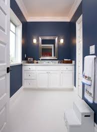 Dark or vibrant colors add a touch of drama to any size bathroom décor on a budget is now more doable than ever with bargain shopping stores and repurposing elements from. Blue Is A Brain Based Color White Bathroom Decor Kids Bathroom Design Dark Blue Bathrooms