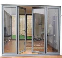 Powder Coating Black Aluminium Bi-Fold Doors with Tempered Glass