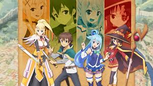 Step into teyvat, a vast world teeming with life and flowing with elemental energy. Anime Konosuba God S Blessing On This Wonderful World Aqua Megumin Darkness Kazuma Satou Hd Wallpaper 1920x1080 Wallpaper Anime