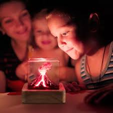 Lámpara De Lava Volcán Juda 3d Luz Nocturna Decorativa