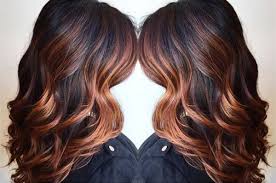 Wavy Dark Brown Hair With Copper Highlights Balayage Hair Hair Styles Hair