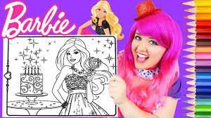 This awesome book comes with so many different pages to. Coloring Barbie Birthday Cake Party Crayola Coloring Page Prismacolor Pencils Kimmi The Clown Youtube