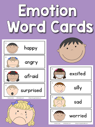 emotion word cards prekinders