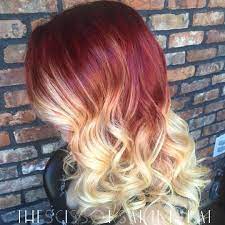 Yviann pixie cut human hair wigs with bangs burgundy color wigs cute brazilian short red layered wavy wigs for women 99j color. Ombre Blonde And Red Hair Novocom Top