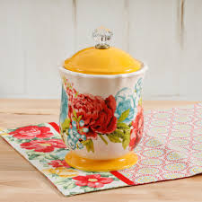 Antique pottery sponge wear kitchen crock canister with lid rare 1800s. The Pioneer Woman Blossom Jubilee Canister With Acrylic Knob 8 75 Walmart Com Walmart Com