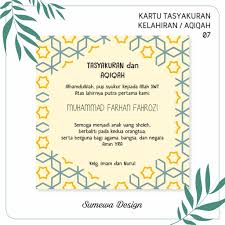 Maybe you would like to learn more about one of these? Detail Gambar Kartu Ucapan Tasyakuran Kelahiran Aqiqah Khitanan Selapanan